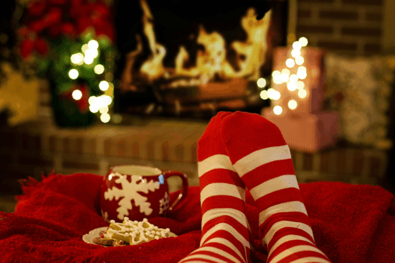 cozy feet near fireplace